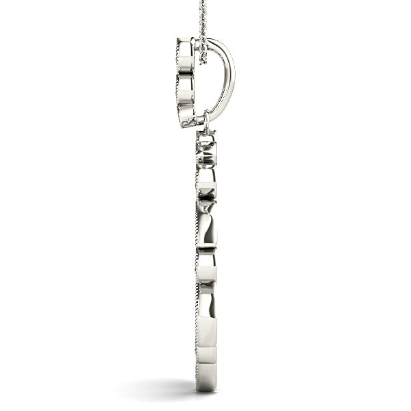 0.62 ctw Diamond Milgrain Circle Necklace Pendant-VIRABYANI